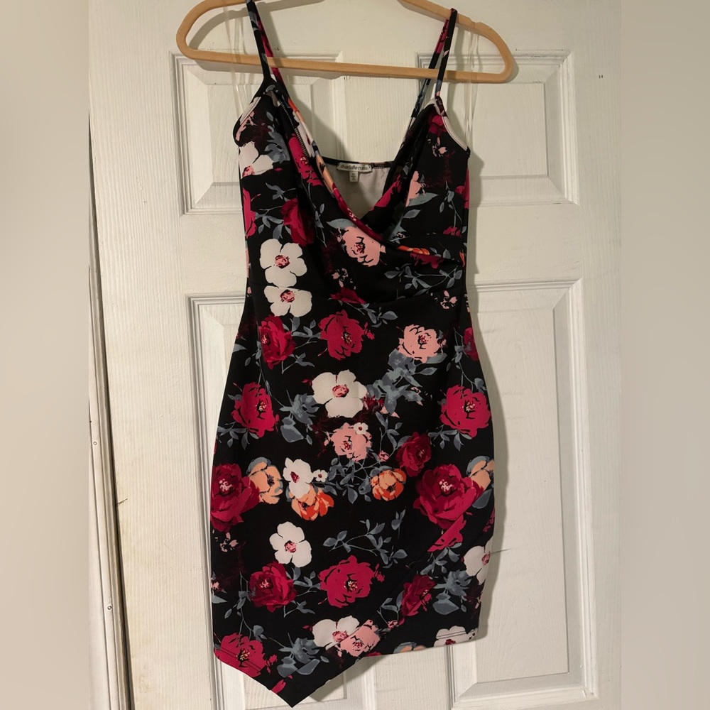 Charlotte Russe floral dress. Worn once. Floral pattern, pink and red flowers